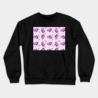 Purple Ferrets and Rainbow Hearts Crewneck Sweatshirt